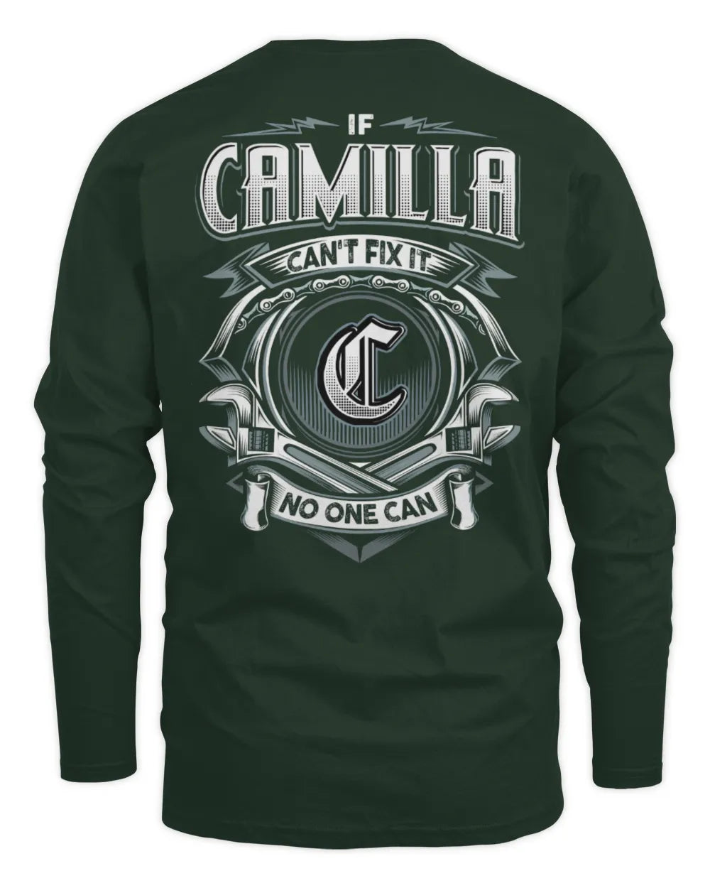 CAMILLA AP81-K4-626 - Personalized Ahmed Quote Apparel “If Ahmed Can't Fix It, No One Can” - Men's Long Sleeved T-Shirt - Forest Green