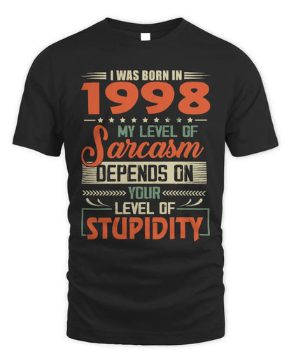 1998 HH89-K2 – Vintage Born to Be Sarcastic T-Shirt - Unisex Standard T-Shirt - Black