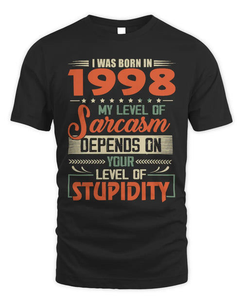 1998 HH89-K2 – Vintage Born to Be Sarcastic T-Shirt - Unisex Standard T-Shirt - Black