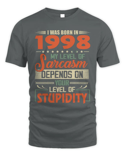 1998 HH89-K2 – Vintage Born to Be Sarcastic T-Shirt - Unisex Standard T-Shirt - Charcoal