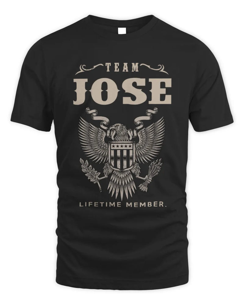 JOSE TP06-K82 – Personalized Classic Style Apparel “Team NAME Lifetime Member” - Unisex Standard T-Shirt - Black