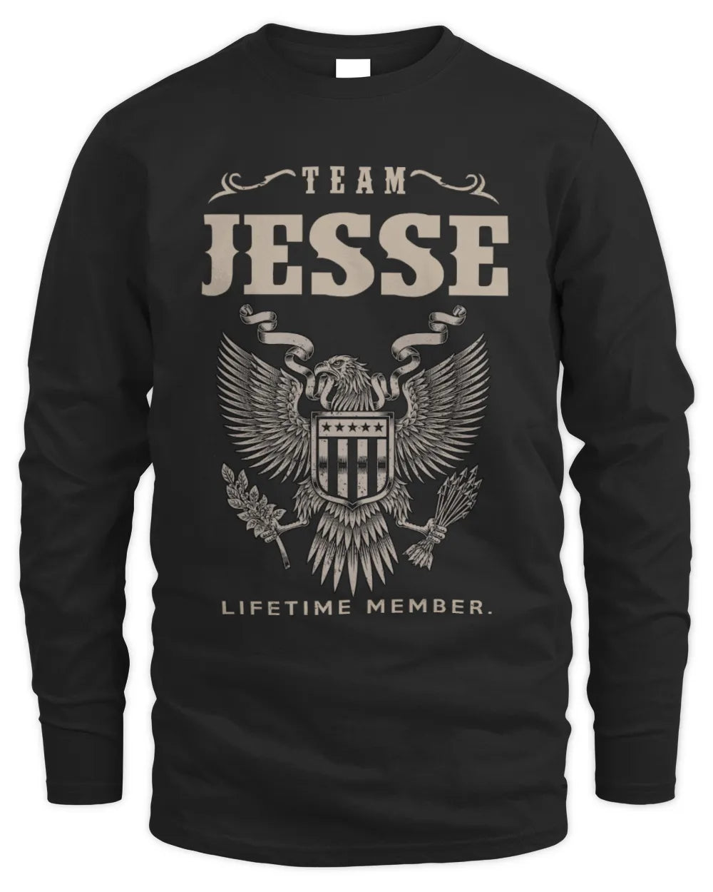 JESSE TP06-K82 – Personalized Classic Style Apparel “Team NAME Lifetime Member” - Men's Long Sleeved T-Shirt - Black
