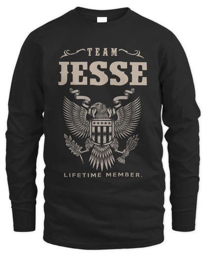 JESSE TP06-K82 – Personalized Classic Style Apparel “Team NAME Lifetime Member” - Men's Long Sleeved T-Shirt - Black