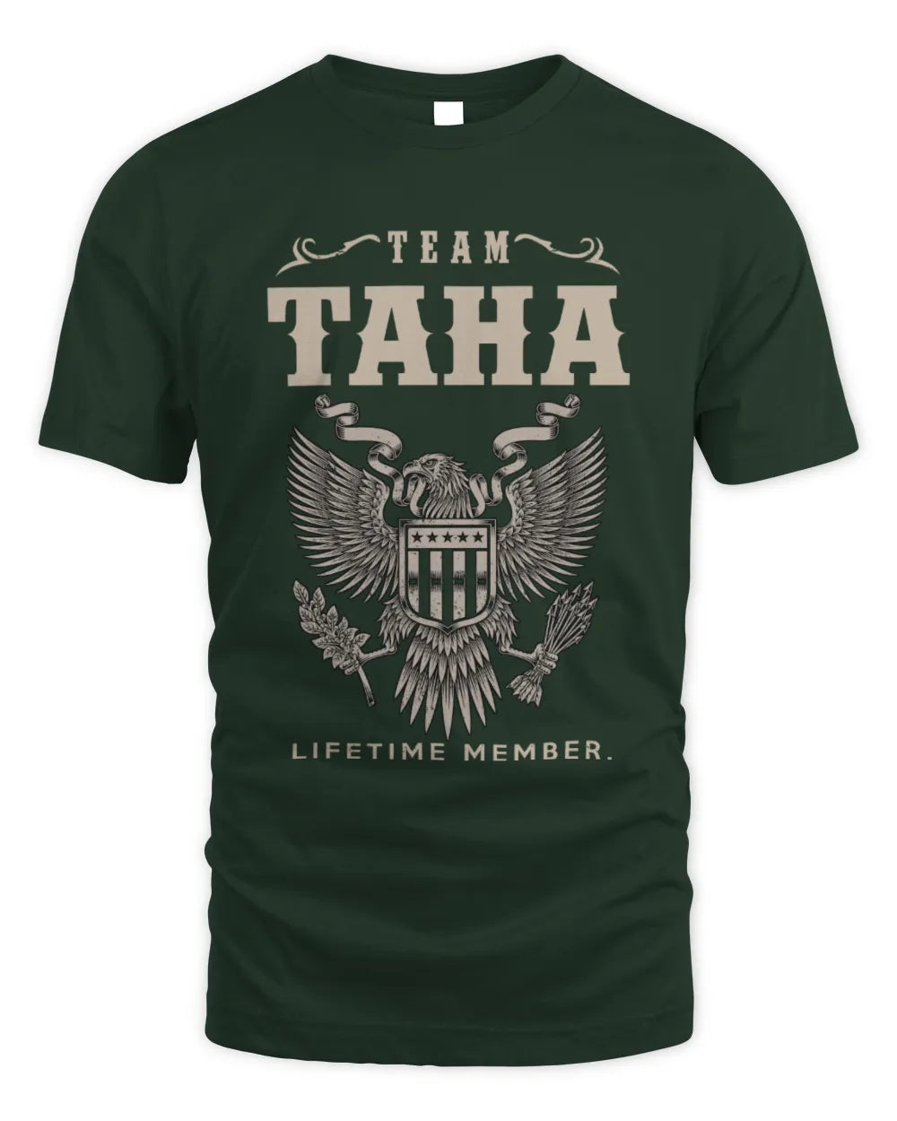 TAHA TP06-K82 – Personalized Classic Style Apparel “Team NAME Lifetime Member” - Unisex Standard T-Shirt - Forest Green