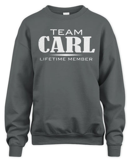 CARL BL62-K4-128 - Personalized “Team NAME Lifetime Member” - Unisex Sweatshirt - Charcoal