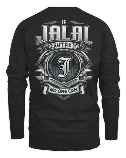 JALAL AP81-K4-626 - Personalized Ahmed Quote Apparel “If Ahmed Can't Fix It, No One Can” - Men's Long Sleeved T-Shirt - Black