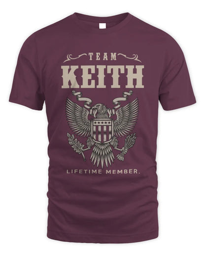 KEITH TP06-K82 – Personalized Classic Style Apparel “Team NAME Lifetime Member” - Unisex Standard T-Shirt - Maroon