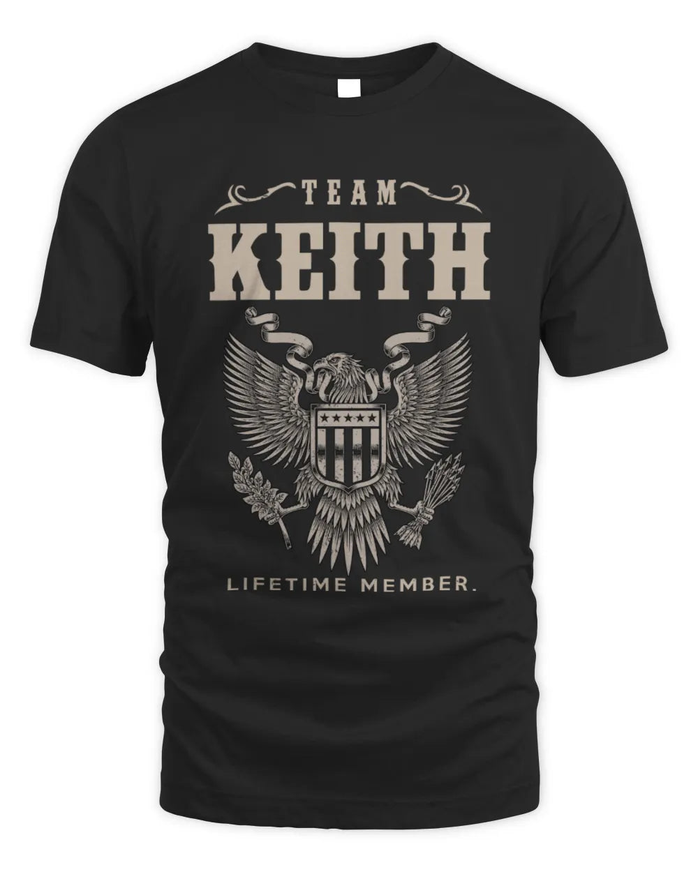KEITH TP06-K82 – Personalized Classic Style Apparel “Team NAME Lifetime Member” - Unisex Standard T-Shirt - Black