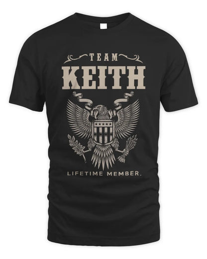 KEITH TP06-K82 – Personalized Classic Style Apparel “Team NAME Lifetime Member” - Unisex Standard T-Shirt - Black