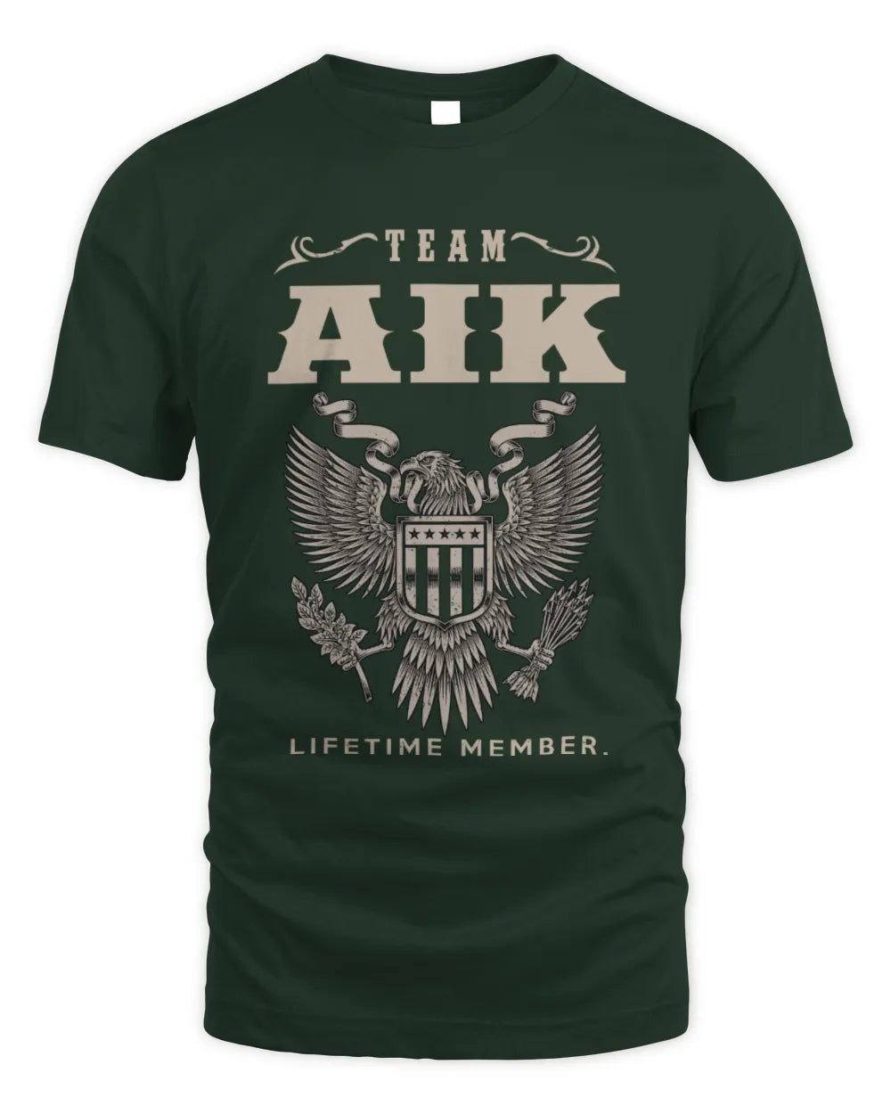 AIK TP06-K82 – Personalized Classic Style Apparel “Team NAME Lifetime Member” - Unisex Standard T-Shirt - Forest Green