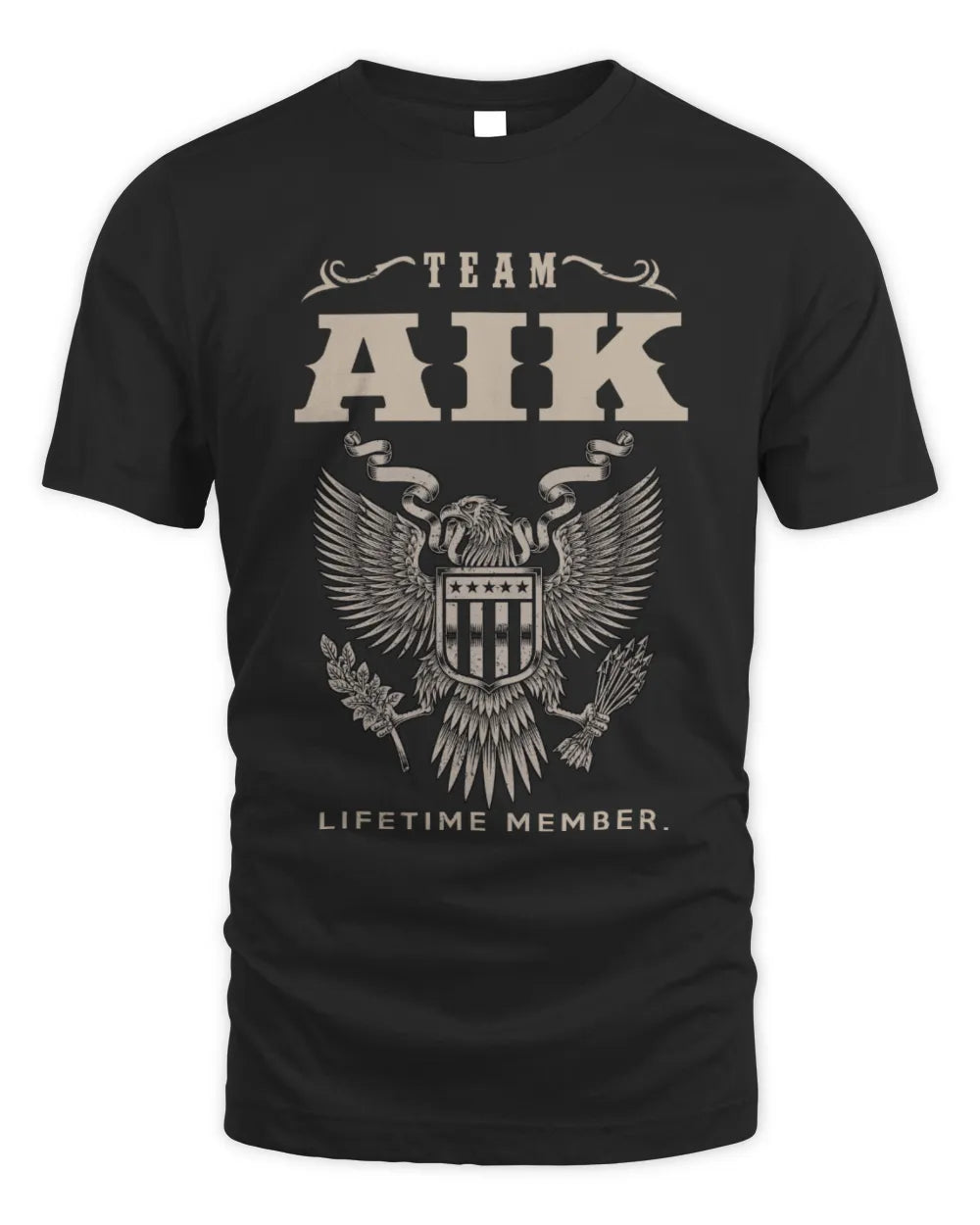 AIK TP06-K82 – Personalized Classic Style Apparel “Team NAME Lifetime Member” - Unisex Standard T-Shirt - Black