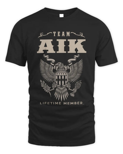 AIK TP06-K82 – Personalized Classic Style Apparel “Team NAME Lifetime Member” - Unisex Standard T-Shirt - Black