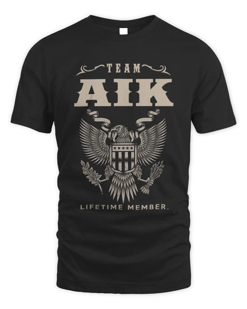 AIK TP06-K82 – Personalized Classic Style Apparel “Team NAME Lifetime Member” - Unisex Standard T-Shirt - Black