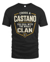 CASTANO NT1-K008 Cross A/An NAME, You Deal With the Whole Clan | Personalized Vintage T-Shirt