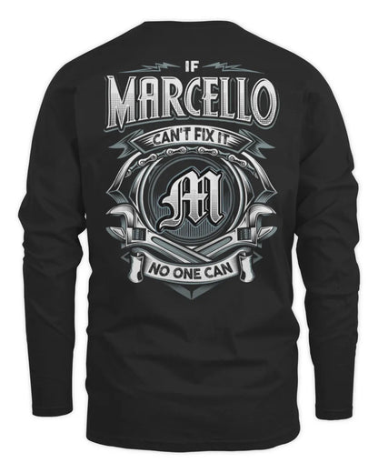 MARCELLO AP81-K4-626 - Personalized Ahmed Quote Apparel “If Ahmed Can't Fix It, No One Can” - Men's Long Sleeved T-Shirt - Black