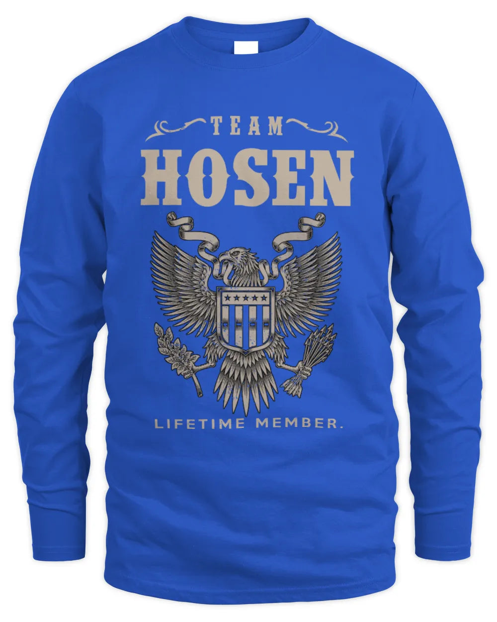 HOSEN TP06-K82 – Personalized Classic Style Apparel “Team NAME Lifetime Member” - Men's Long Sleeved T-Shirt - Royal