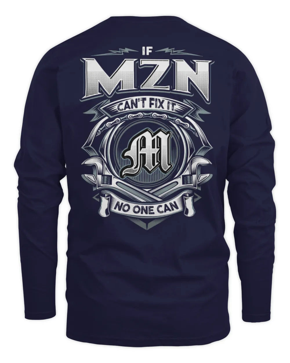 MZN AP81-K4-626 - Personalized Ahmed Quote Apparel “If Ahmed Can't Fix It, No One Can” - Men's Long Sleeved T-Shirt - Navy