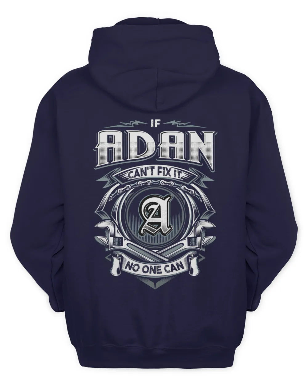 ADAN AP81-K4-626 - Personalized Ahmed Quote Apparel “If Ahmed Can't Fix It, No One Can” - Unisex Hoodie - Navy