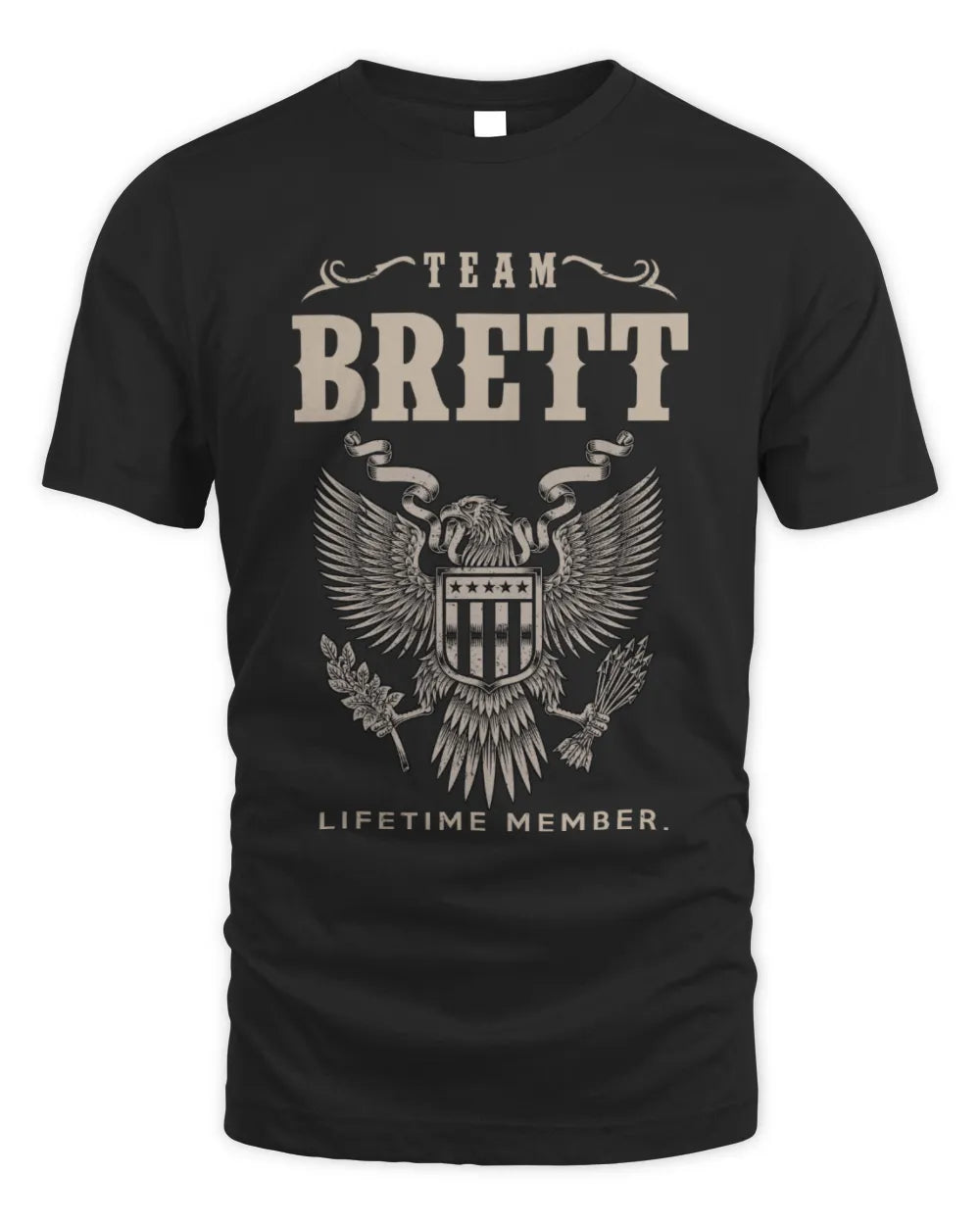 BRETT TP06-K82 – Personalized Classic Style Apparel “Team NAME Lifetime Member” - Unisex Standard T-Shirt - Black