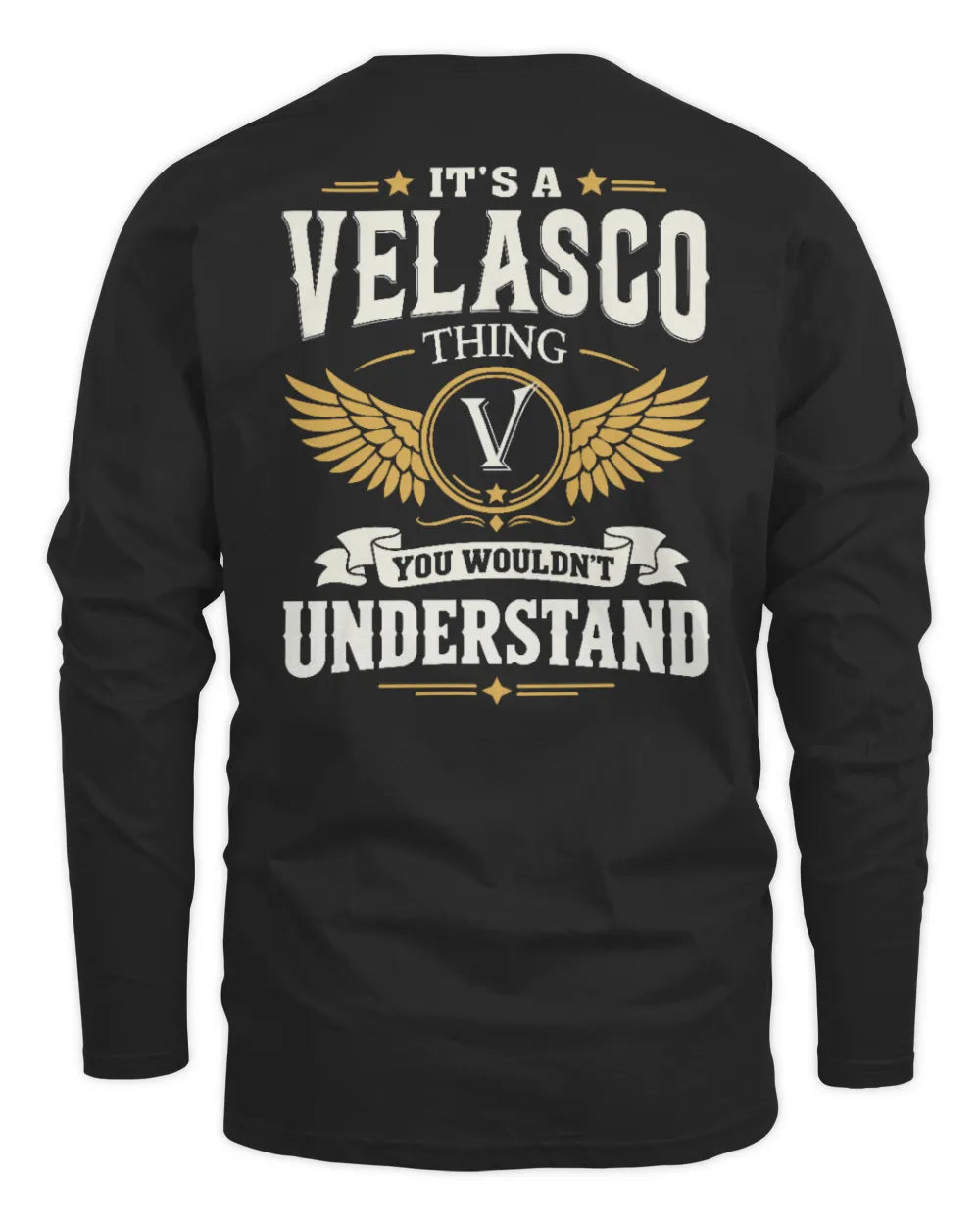 VELASCO KT06-M008 It’s a [NAME] Thing – You Wouldn’t Understand | Personalized Vintage T-Shirt - Men's Long Sleeved T-Shirt - Black