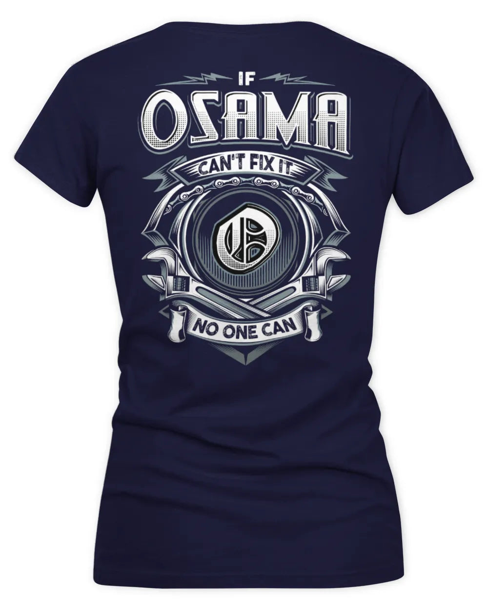 OSAMA AP81-K4-626 - Personalized Ahmed Quote Apparel “If Ahmed Can't Fix It, No One Can” - Women's V-Neck T-Shirt - Navy