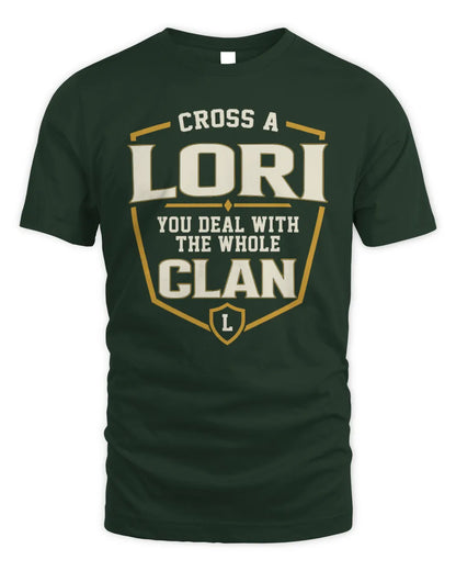 LORI NT1-K008 Cross A/An NAME, You Deal With the Whole Clan | Personalized Vintage T-Shirt - Unisex Standard T-Shirt - Forest Green