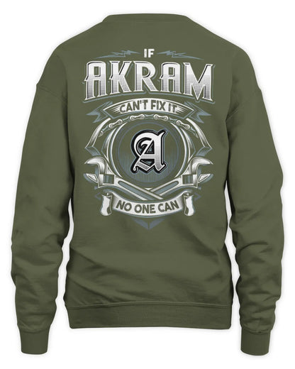 AKRAM AP81-K4-626 - Personalized Ahmed Quote Apparel “If Ahmed Can't Fix It, No One Can” - Unisex Sweatshirt - Military Green