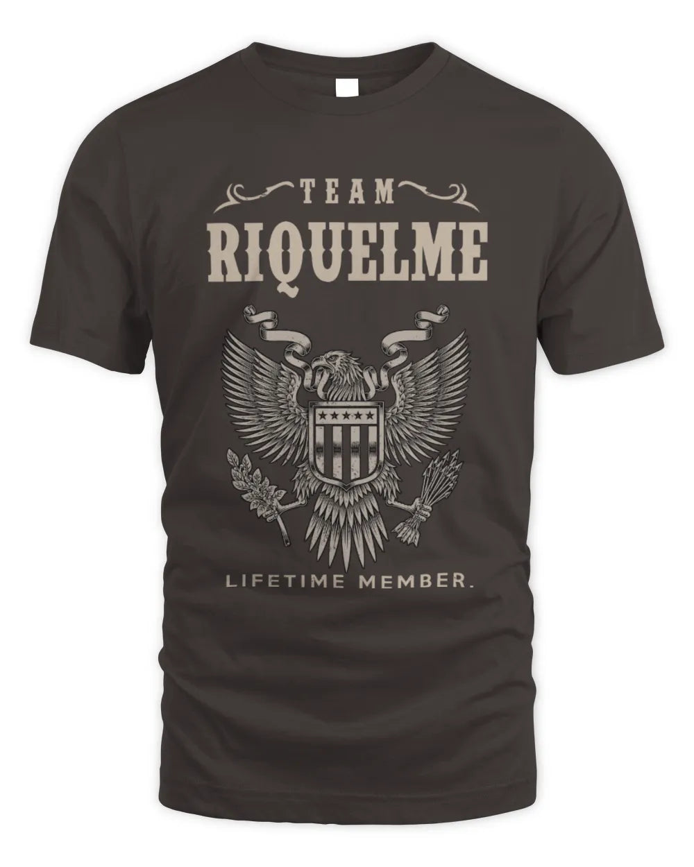 RIQUELME TP06-K82 – Personalized Classic Style Apparel “Team NAME Lifetime Member” - Unisex Standard T-Shirt - Dark Chocolate