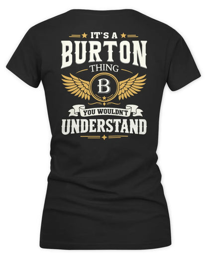 BURTON KT06-M008 It’s a [NAME] Thing – You Wouldn’t Understand | Personalized Vintage T-Shirt - Women's V-Neck T-Shirt - Black