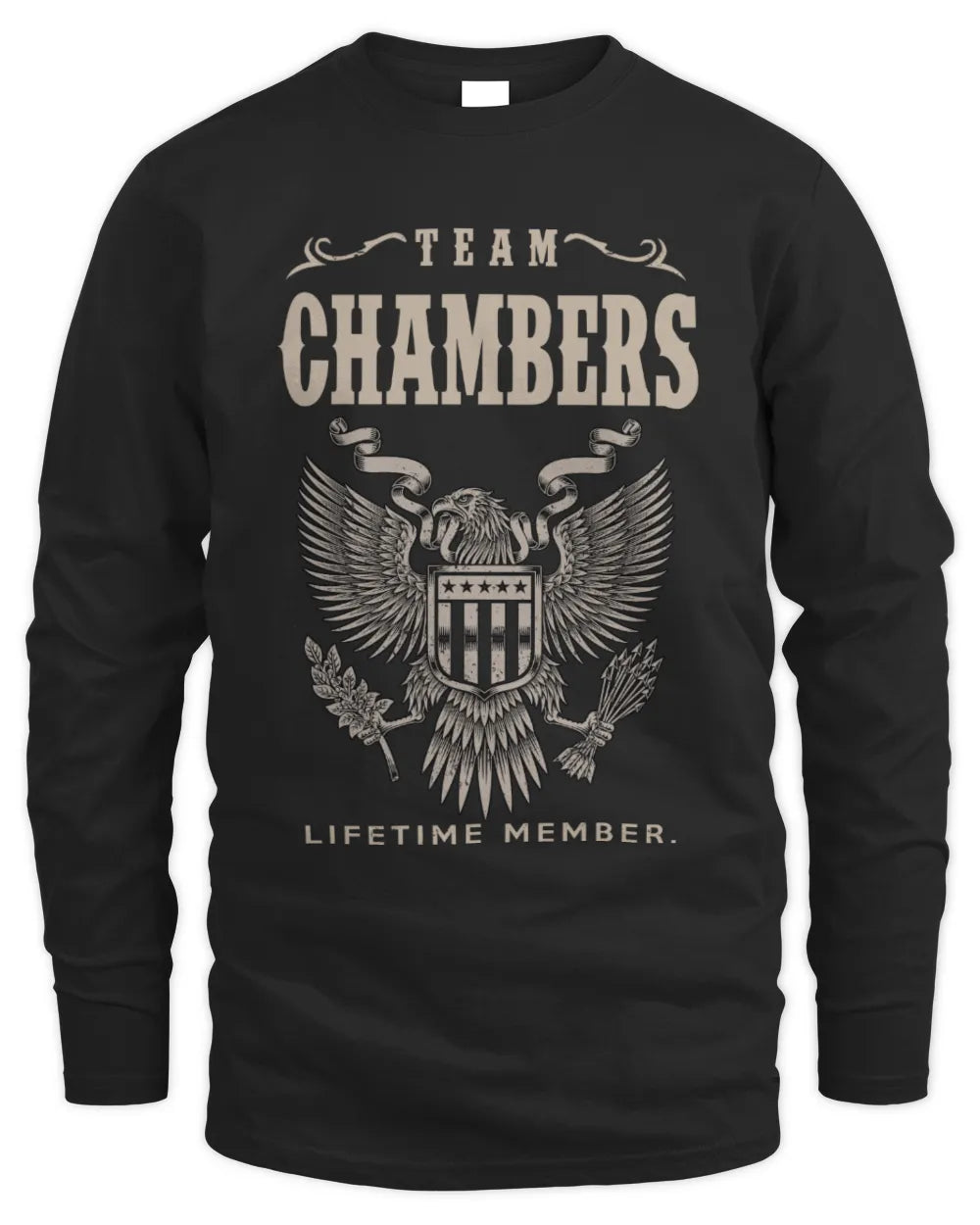 CHAMBERS TP06-K82 – Personalized Classic Style Apparel “Team NAME Lifetime Member” - Men's Long Sleeved T-Shirt - Black