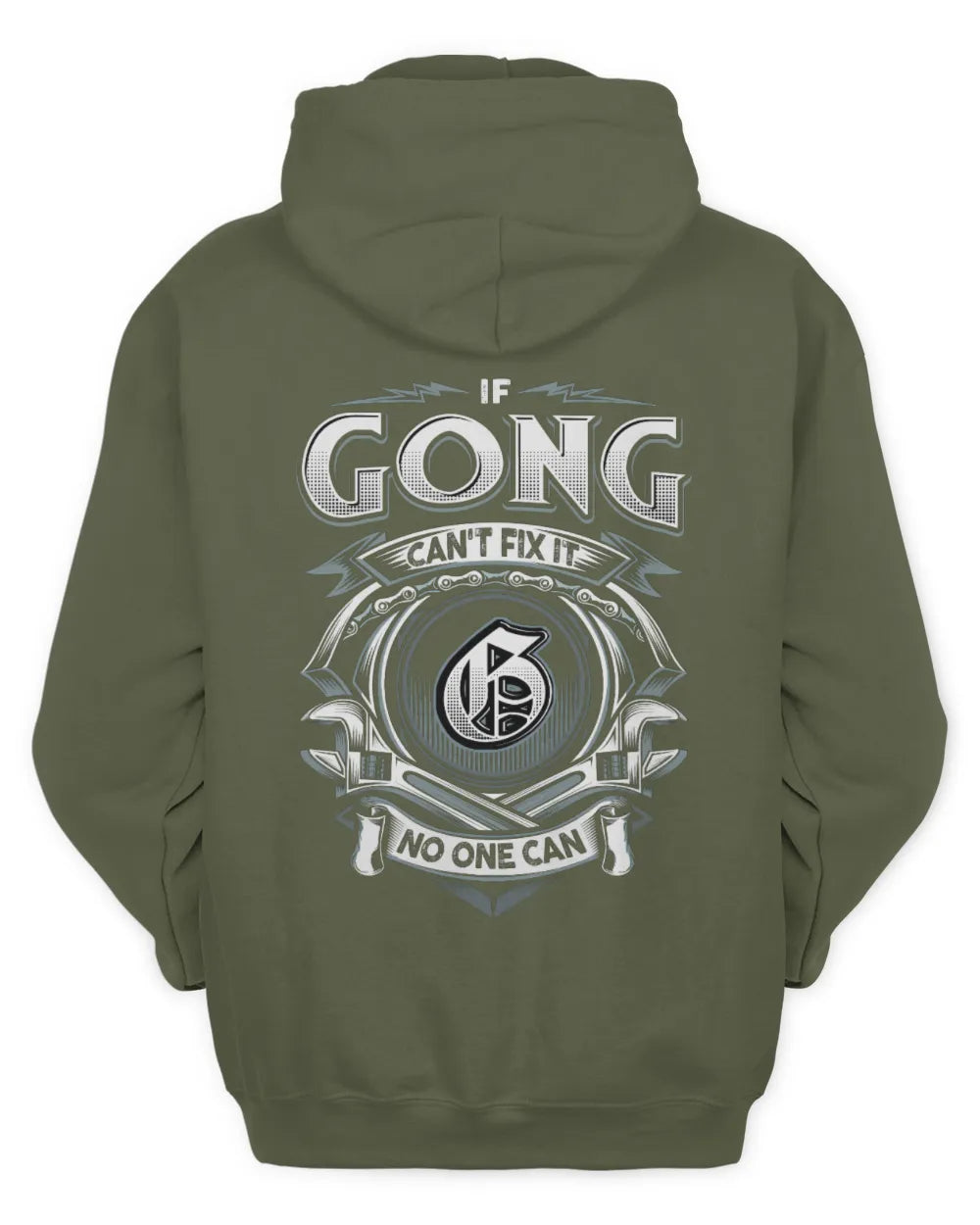 GONG AP81-K4-626 - Personalized Ahmed Quote Apparel “If Ahmed Can't Fix It, No One Can” - Unisex Hoodie - Military Green