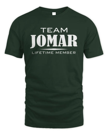 JOMAR BL62-K4-128 - Personalized “Team NAME Lifetime Member” - Unisex Standard T-Shirt - Forest Green