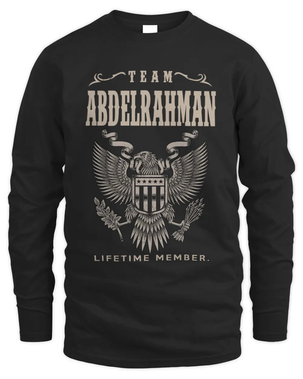 ABDELRAHMAN TP06-K82 – Personalized Classic Style Apparel “Team NAME Lifetime Member” - Men's Long Sleeved T-Shirt - Black