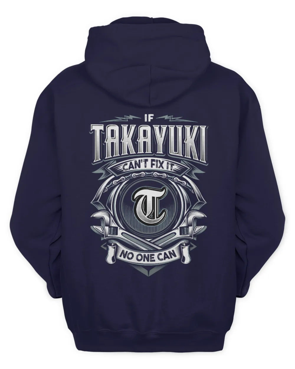 TAKAYUKI AP81-K4-626 - Personalized Ahmed Quote Apparel “If Ahmed Can't Fix It, No One Can” - Unisex Hoodie - Navy