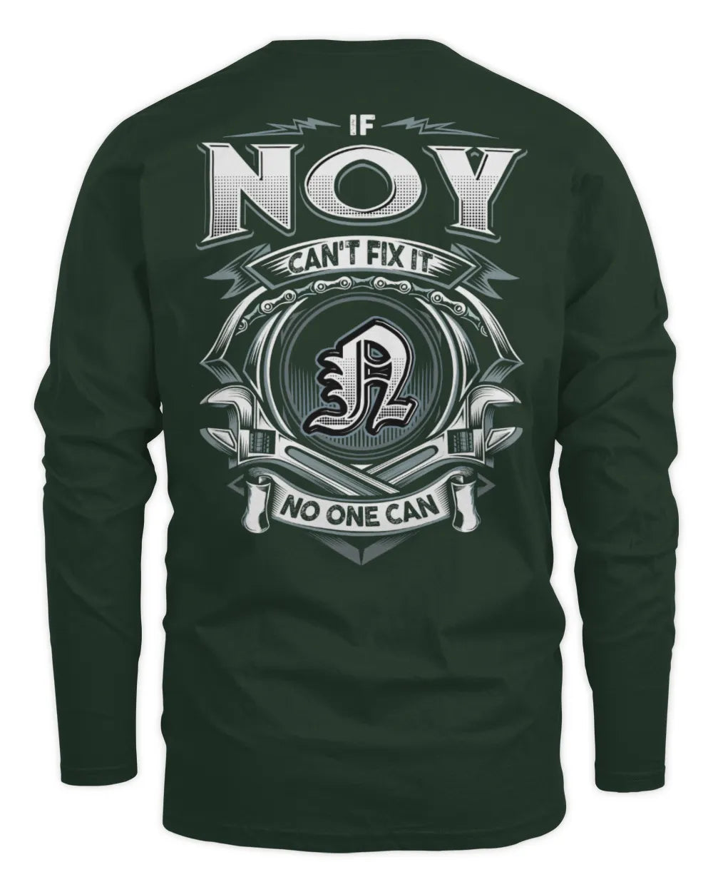 NOY AP81-K4-626 - Personalized Ahmed Quote Apparel “If Ahmed Can't Fix It, No One Can” - Men's Long Sleeved T-Shirt - Forest Green