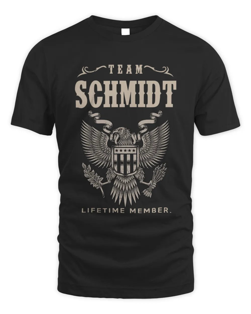 SCHMIDT TP06-K82 – Personalized Classic Style Apparel “Team NAME Lifetime Member” - Unisex Standard T-Shirt - Black