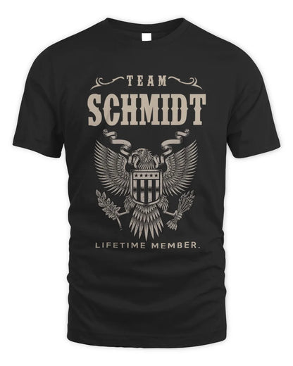 SCHMIDT TP06-K82 – Personalized Classic Style Apparel “Team NAME Lifetime Member” - Unisex Standard T-Shirt - Black