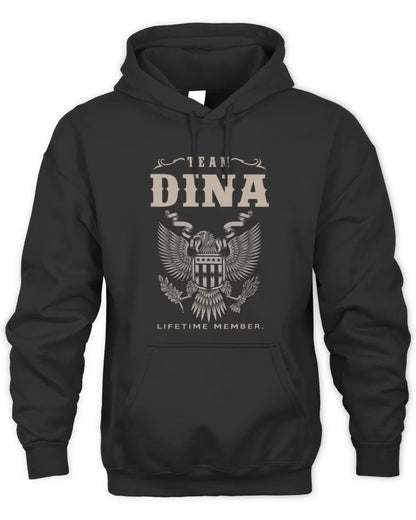 DINA TP06-K82 – Personalized Classic Style Apparel “Team NAME Lifetime Member” - Unisex Hoodie - Black