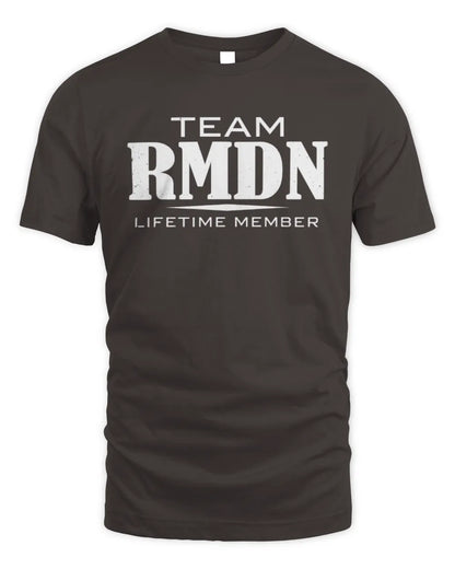 RMDN BL62-K4-128 - Personalized “Team NAME Lifetime Member” - Unisex Standard T-Shirt - Dark Chocolate