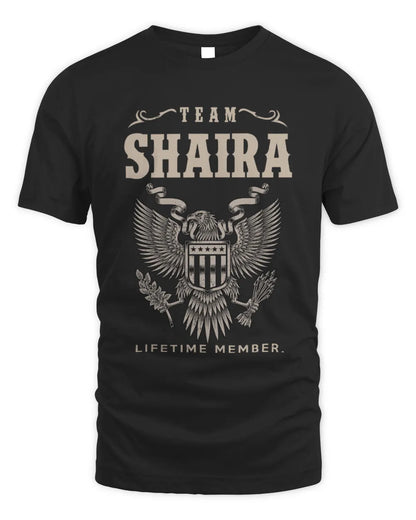 SHAIRA TP06-K82 – Personalized Classic Style Apparel “Team NAME Lifetime Member” - Unisex Standard T-Shirt - Black