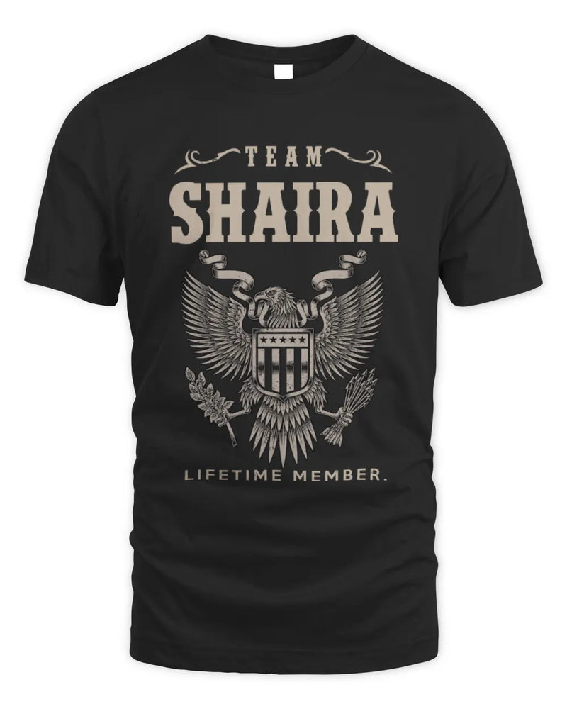 SHAIRA TP06-K82 – Personalized Classic Style Apparel “Team NAME Lifetime Member” - Unisex Standard T-Shirt - Black