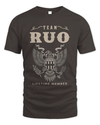 RUO TP06-K82 – Personalized Classic Style Apparel “Team NAME Lifetime Member” - Unisex Standard T-Shirt - Dark Chocolate