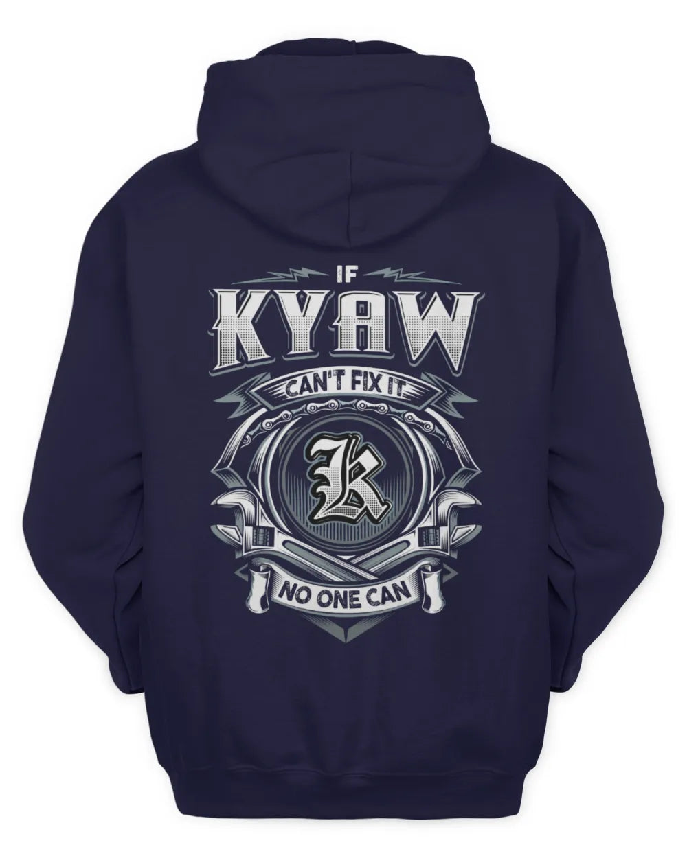 KYAW AP81-K4-626 - Personalized Ahmed Quote Apparel “If Ahmed Can't Fix It, No One Can” - Unisex Hoodie - Navy