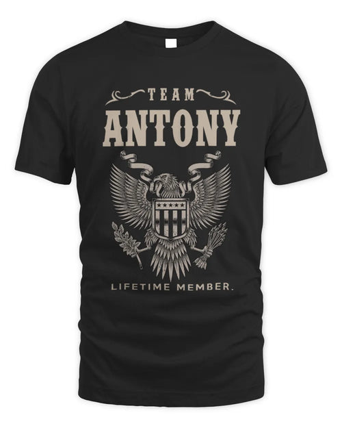 ANTONY TP06-K82 – Personalized Classic Style Apparel “Team NAME Lifetime Member” - Unisex Standard T-Shirt - Black