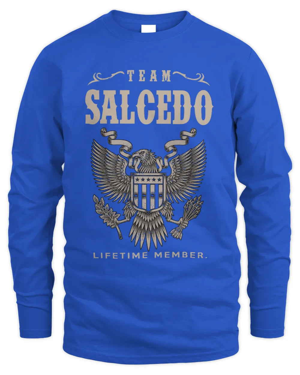 SALCEDO TP06-K82 – Personalized Classic Style Apparel “Team NAME Lifetime Member” - Men's Long Sleeved T-Shirt - Royal