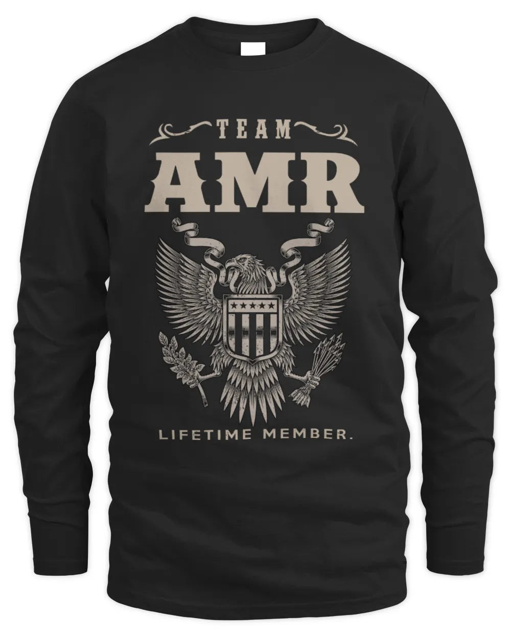 AMR TP06-K82 – Personalized Classic Style Apparel “Team NAME Lifetime Member” - Men's Long Sleeved T-Shirt - Black