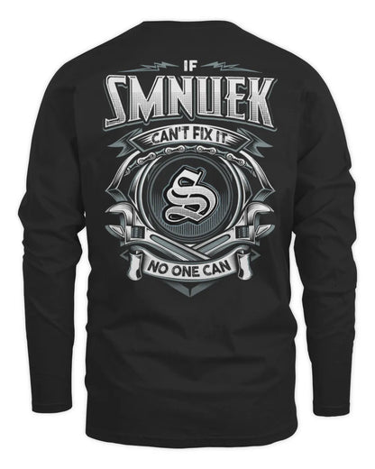 SMNUEK AP81-K4-626 - Personalized Ahmed Quote Apparel “If Ahmed Can't Fix It, No One Can” - Men's Long Sleeved T-Shirt - Black