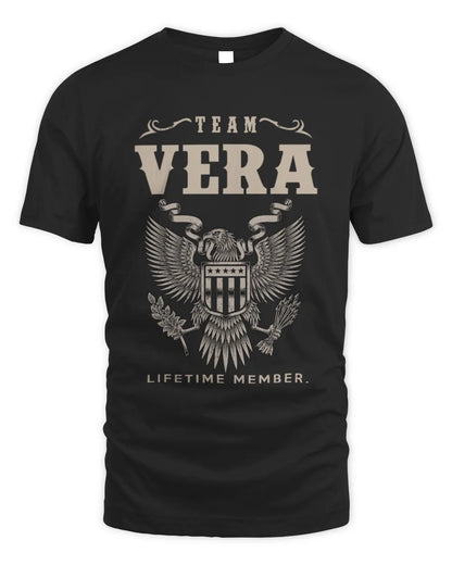 VERA TP06-K82 – Personalized Classic Style Apparel “Team NAME Lifetime Member” - Unisex Standard T-Shirt - Black