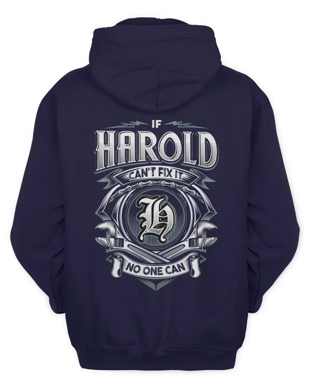 HAROLD AP81-K4-626 - Personalized Ahmed Quote Apparel “If Ahmed Can't Fix It, No One Can” - Unisex Hoodie - Navy