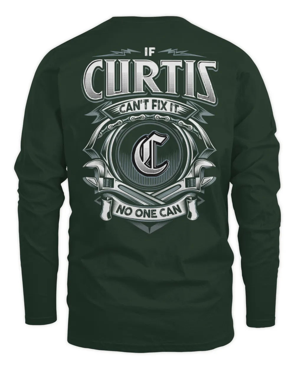 CURTIS AP81-K4-626 - Personalized Ahmed Quote Apparel “If Ahmed Can't Fix It, No One Can” - Men's Long Sleeved T-Shirt - Forest Green